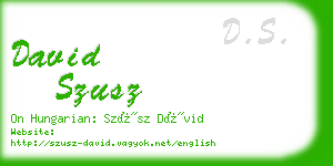 david szusz business card